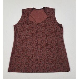 Vintage Weekenders Y2K Floral Jacquard Tank Top Women's Size S Burgundy/Brown